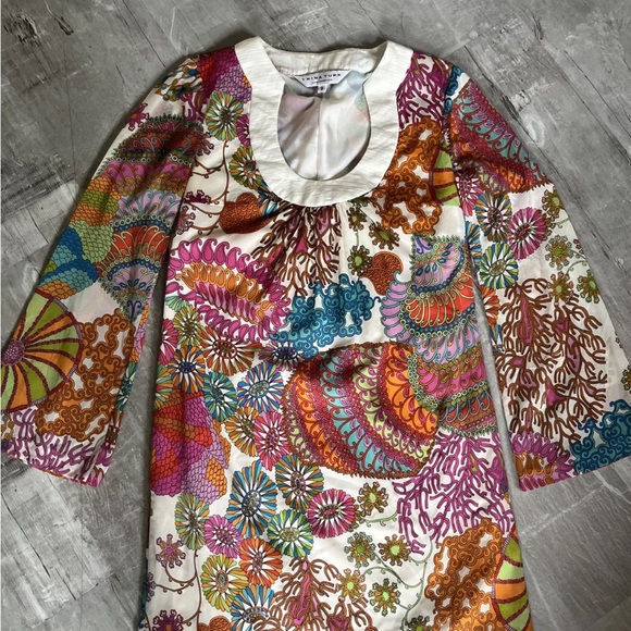 Trina Turk Sz 2 silk (93%) blend fully lined colorful dress - Picture 2 of 10